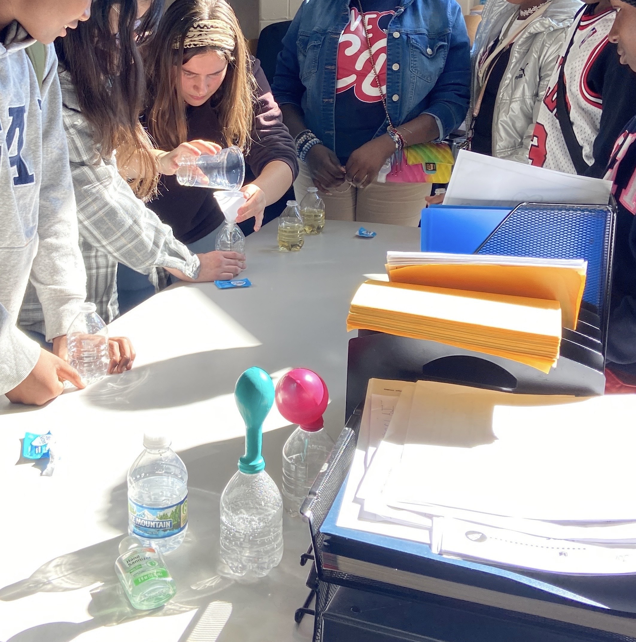 Lava lamp and balloon race experiments with middle school students!